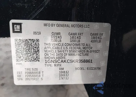 2019 Chevrolet Tahoe Ls from USA, damaged, VIN 1GNSCAKC5KR358861